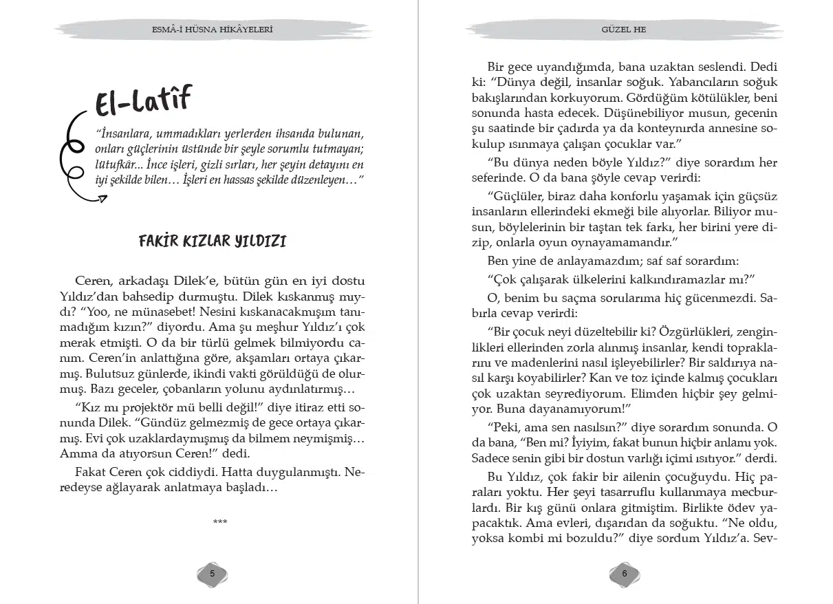 Güzel He kitabı, Esmâ-i Hüsna isimleriyle inanç, sabır ve dostluk temalarını işleyen 9 yaş üstü çocuk hikâyeleri
