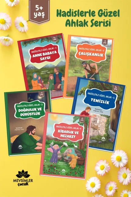 Hadislerle Güzel Ahlak - 5 Kitap kitap seti - okul öncesi çocuklar için eğitici ve değer odaklı içerikler sunar.