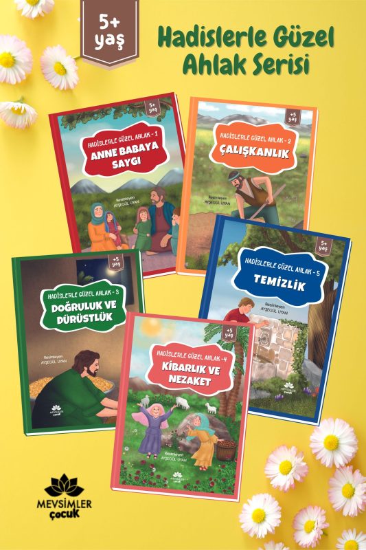 Hadislerle Güzel Ahlak - 5 Kitap kitap seti - okul öncesi çocuklar için eğitici ve değer odaklı içerikler sunar.
