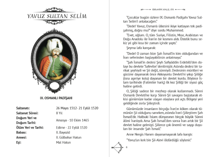 Yavuz Sultan Selim, Kanuni Sultan Süleyman ve II. Selim’in hayatlarını anlatan 9+ yaş çocuklar için Osmanlı tarihi hikâye kitabı