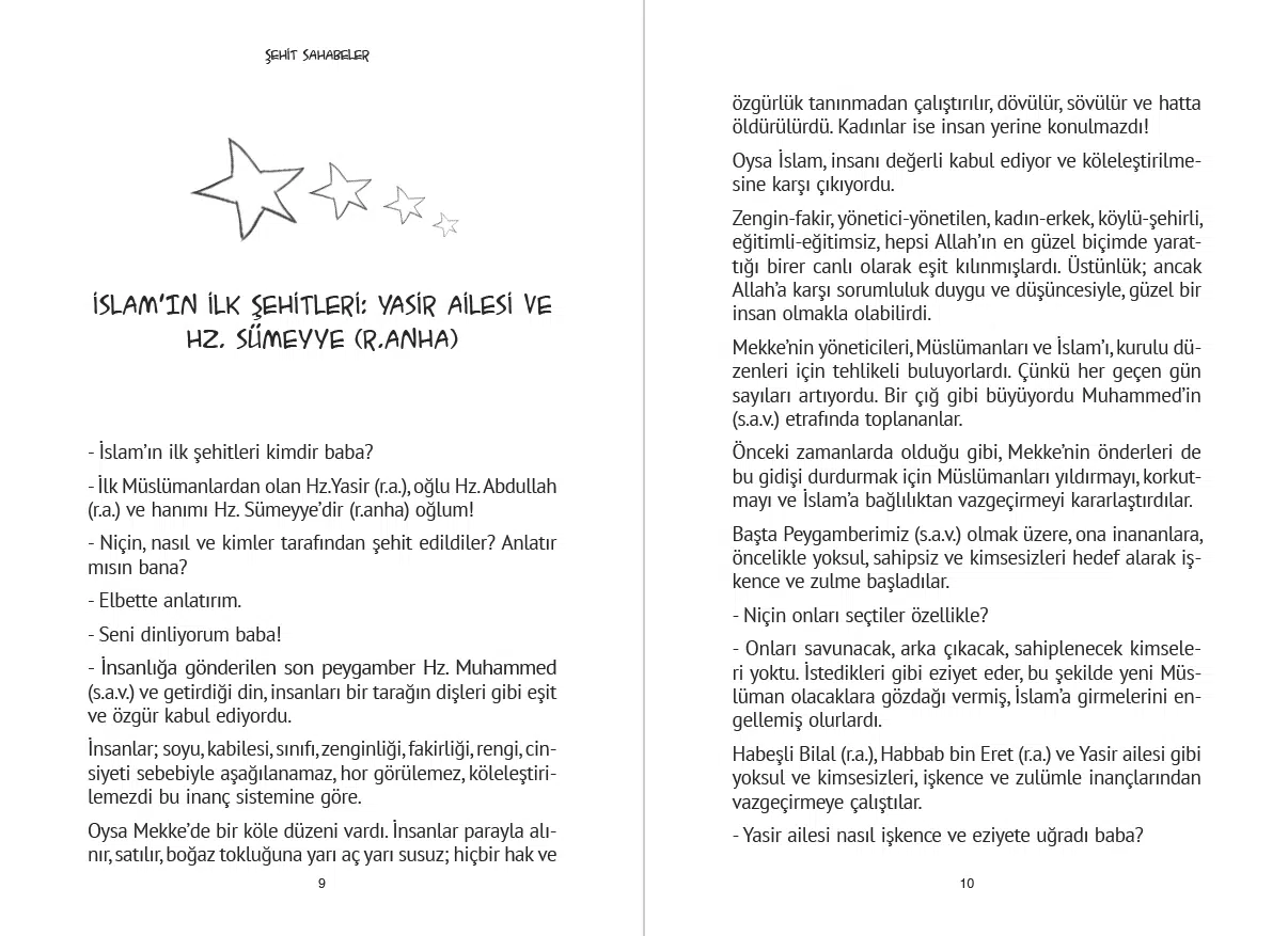 İslam’ın ilk şehitlerini anlatan 9 yaş üstü çocuklar için İslami hikâye kitabı