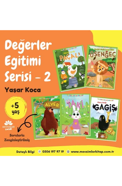 Değerler Eğitimi Serisi 5 Kitap kitap seti - okul öncesi çocuklar için eğitici ve değer odaklı içerikler sunar.