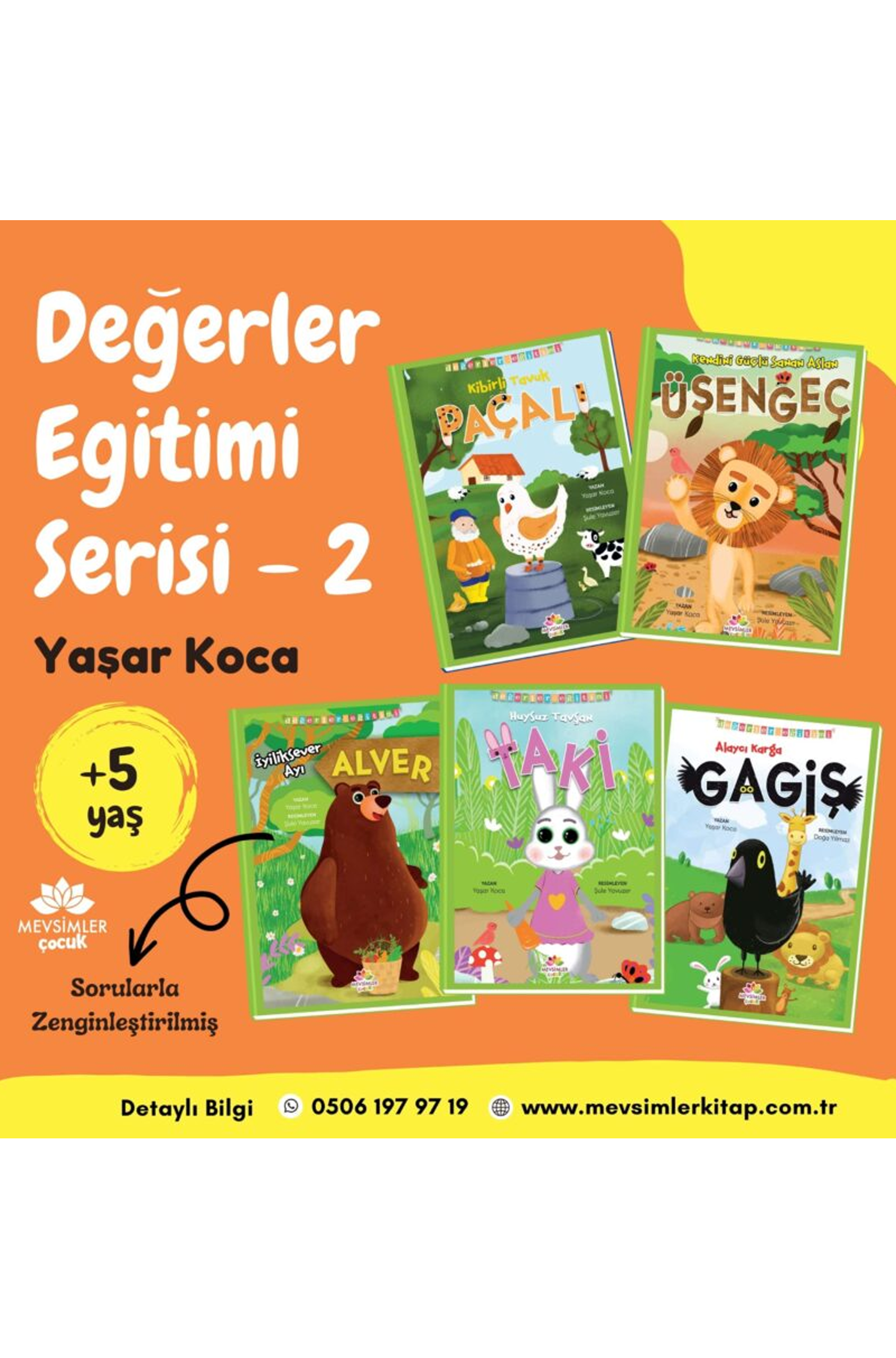 Değerler Eğitimi Serisi 5 Kitap - Çocuklar İçin Eğitici Kitap Seti Değerler Eğitimi Serisi 5 Kitap kitap seti - okul öncesi çocuklar için eğitici ve değer odaklı içerikler sunar.
