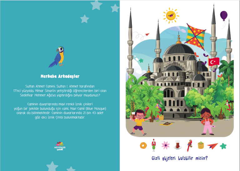 İznik çinileriyle süslü Sultanahmet Camii’ni çocuklara tanıtan renkli etkinlik kitabı
