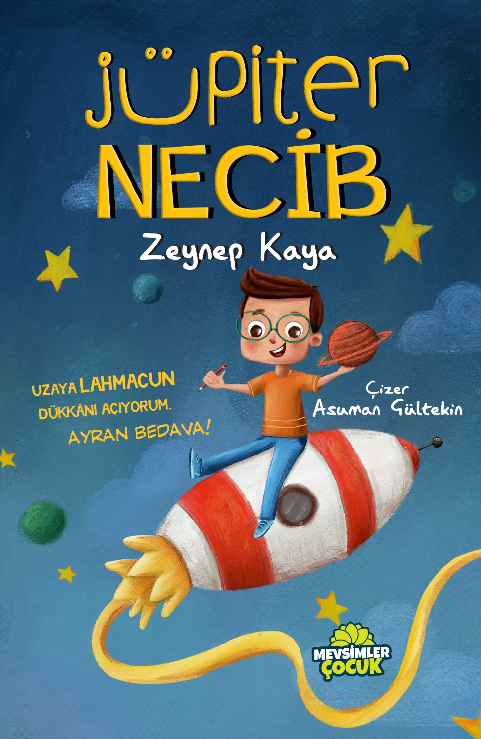 Jüpiter Necib – Mizah, Hayal Gücü ve Değerler Eğitimiyle Örülü Çağdaş Çocuk Romanı Hayalini gerçekleştirmek için okulun teleskobunu kullanmaya çalışan bir çocuğun mizah, değerler ve azim dolu macerasını anlatan 9–13 yaş çocuk romanı