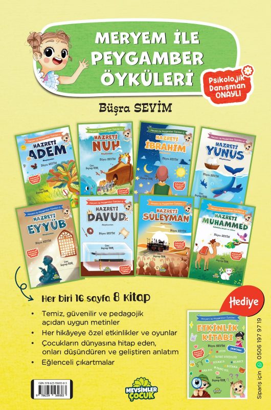 Meryem ile Peygamber Öyküleri Serisi 9 kitap kitap seti - okul öncesi çocuklar için peygamberleri eğlenceli bir şekilde anlatır.